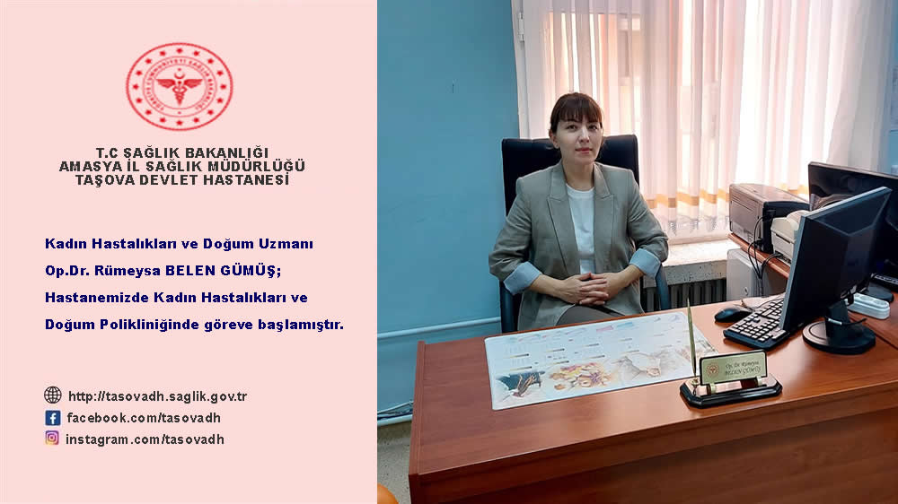 Kadın Hastalıkları ve Doğum Uzmanı Op.Dr.Rümeysa BELEN GÜMÜŞ, Hastanemizde göreve başladı.
